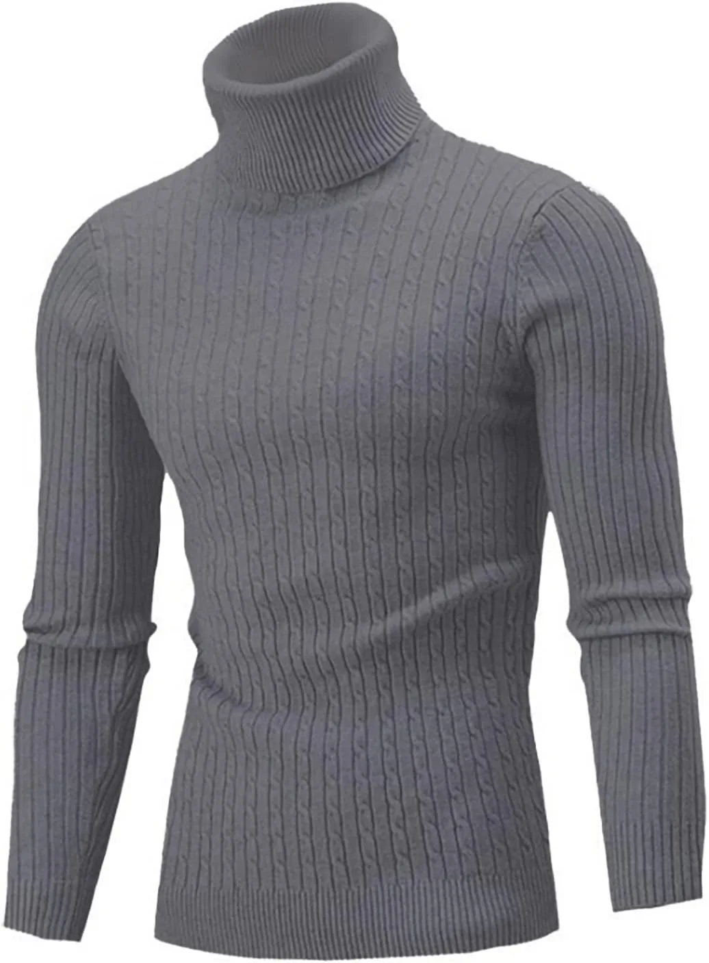 

Мужской свитер iiniim с ребристой вязкой, Slim Fit, водолазка