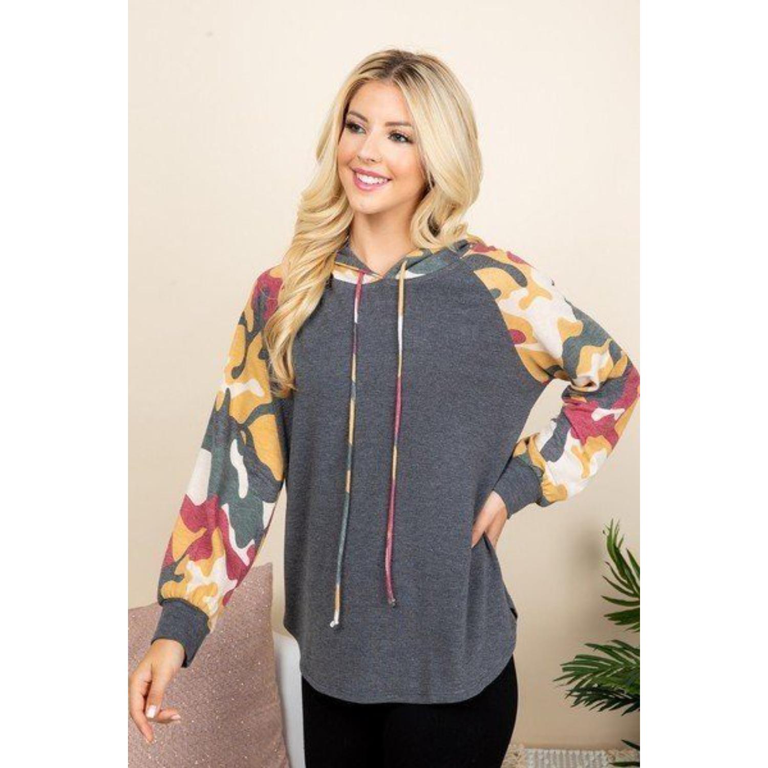 

Толстовка с капюшоном из однотонного французского трикотажа FASHNZFAB, цвет charcoal