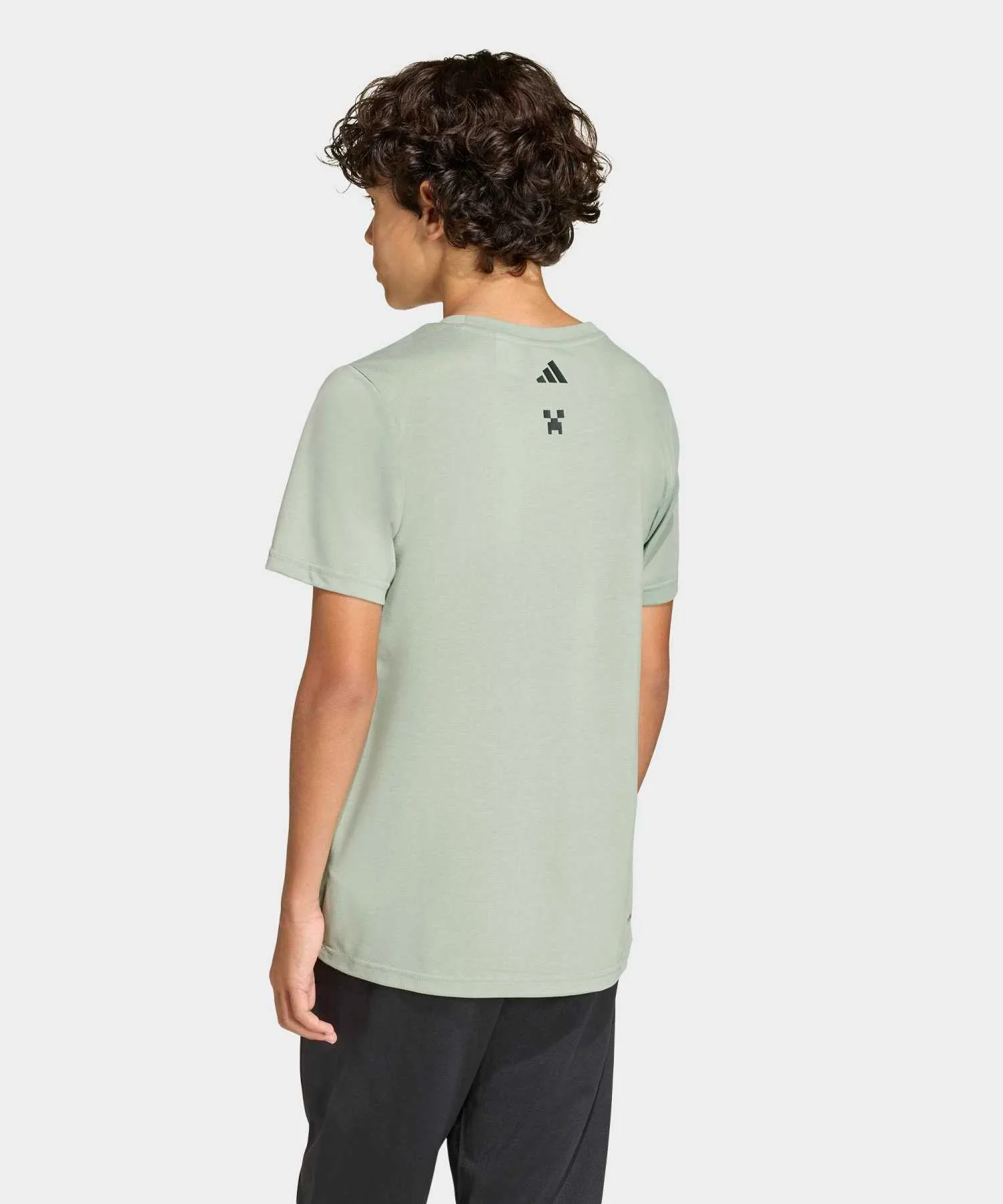 Детская футболка для тренировок Adidas Minecraft с логотипом синяя — фото 2