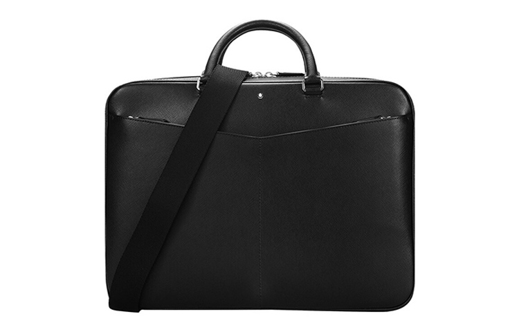 

MONTBLANC Кожаный портфель через плечо клатч большой мужской черный