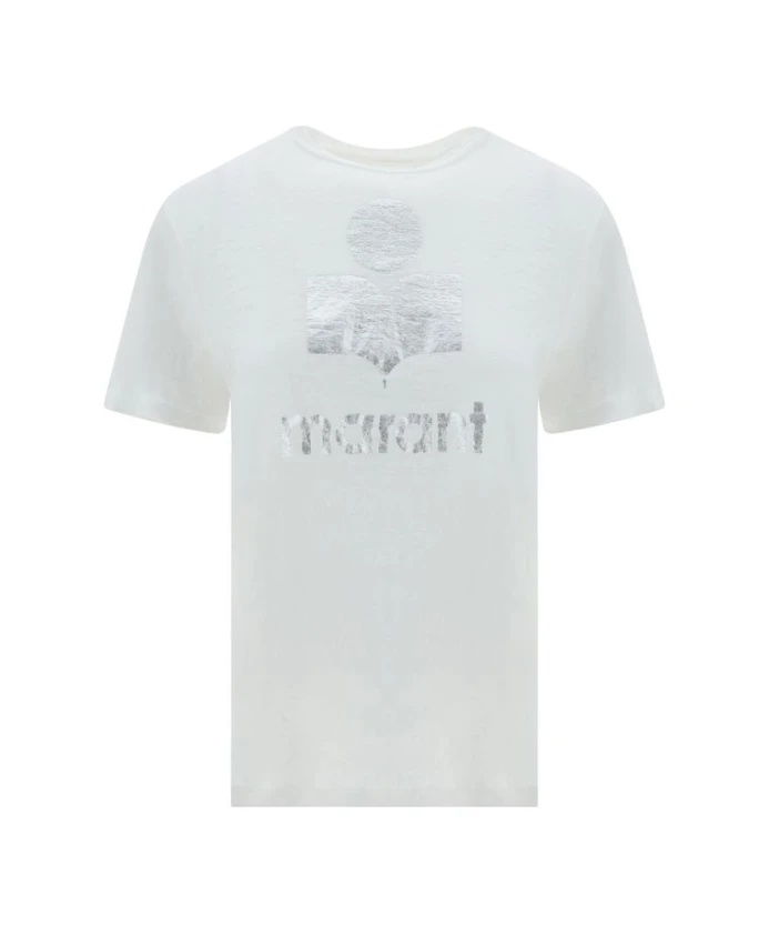 

Льняная футболка с монограммой Marant Ãtoile, белый