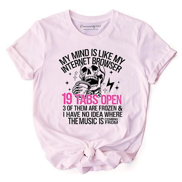 

Футболка с принтом "My mind is like my internet browser" Ornamentallyyou, Natural