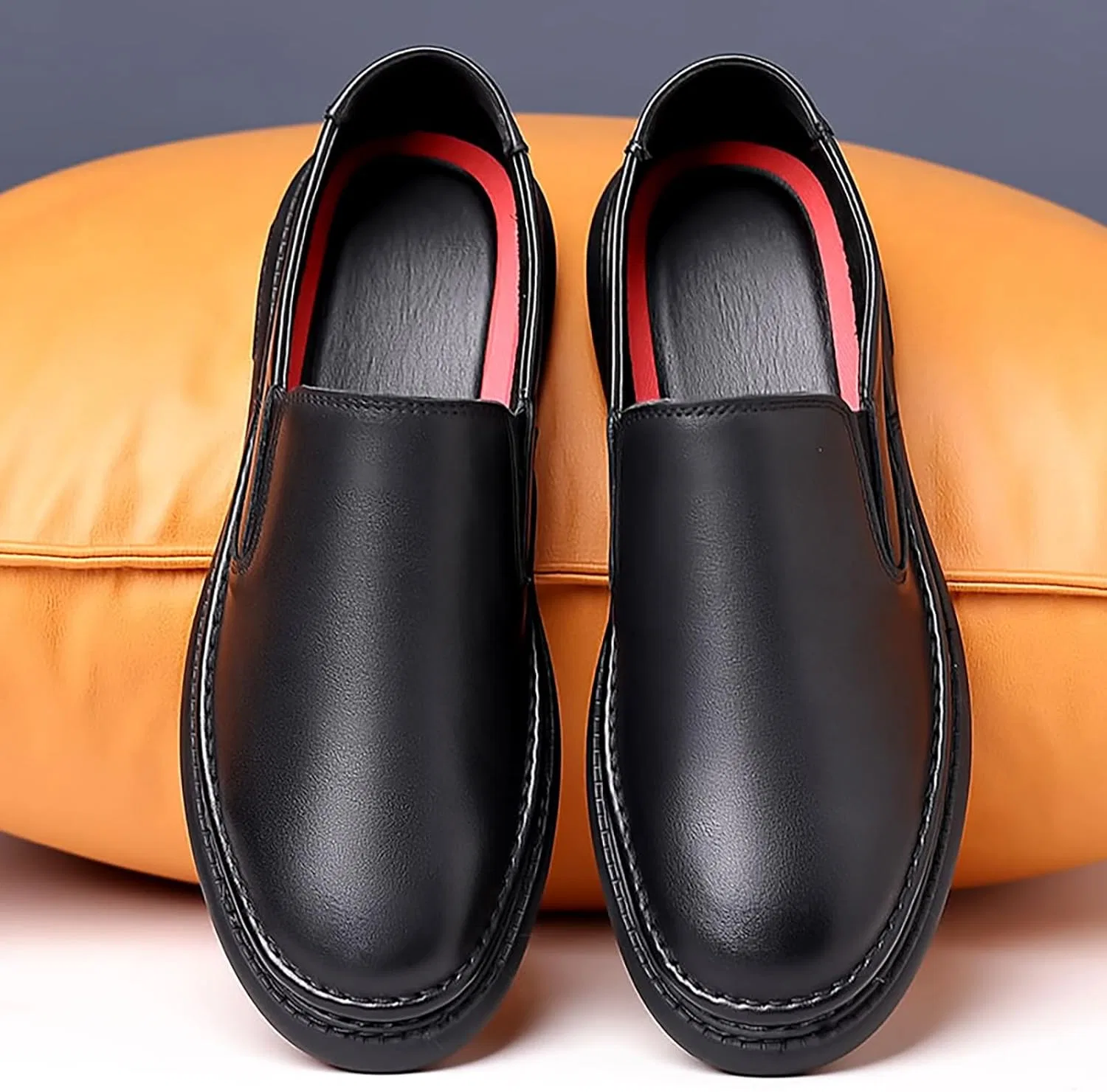 Мокасины кожаные Autumn Men's Loafers, черный — фото 3
