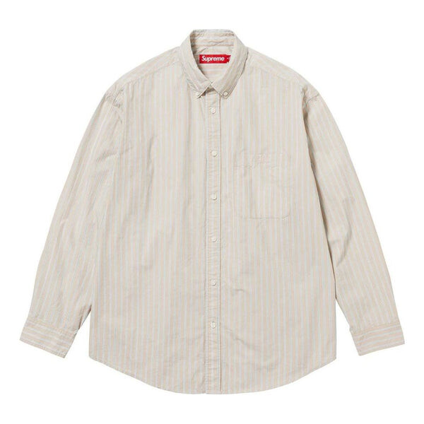 

Рубашка fw23 week5 loose fit stripe shirt 'beige' Supreme, бежевый