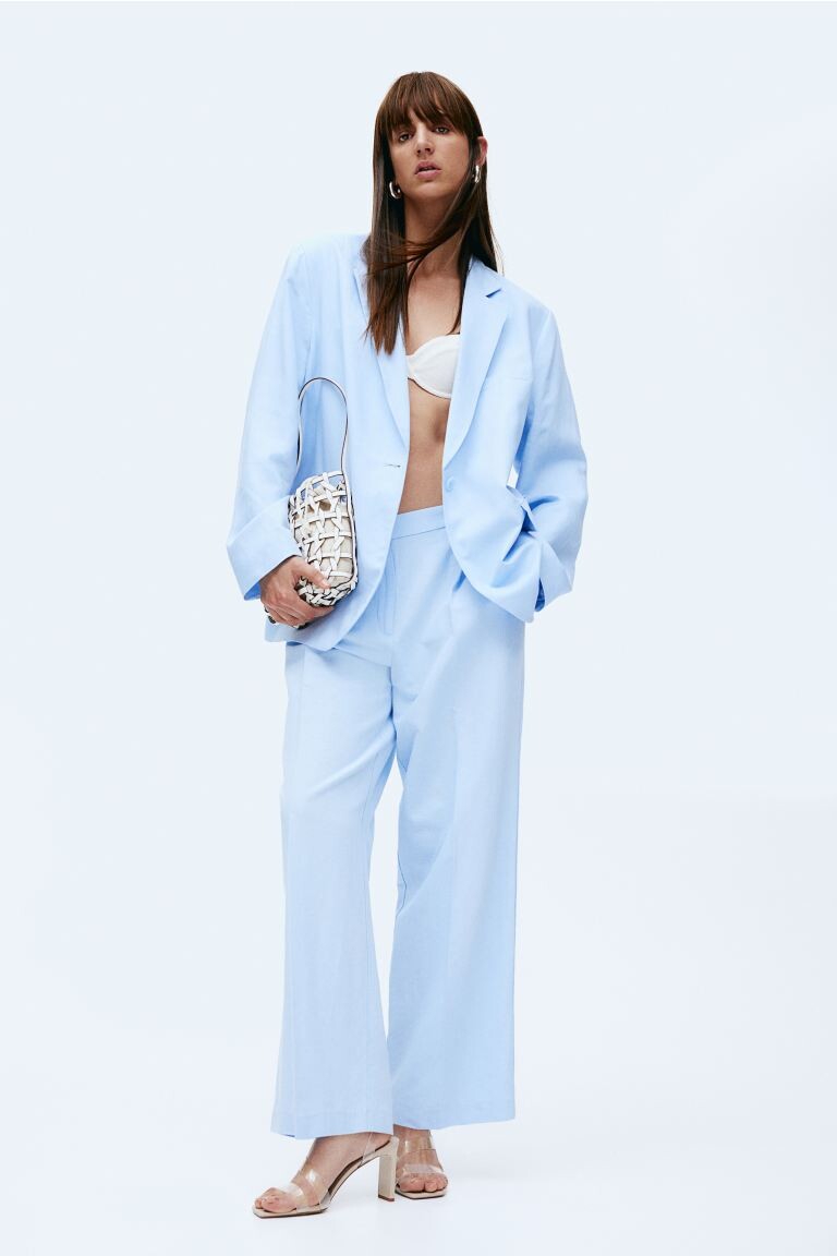 

Брюки из смесового льна H&M, синий