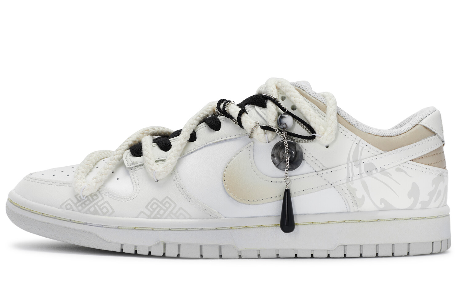 

Кроссовки Nike Dunk Skateboarding Shoes Men Low-top White, бежевый