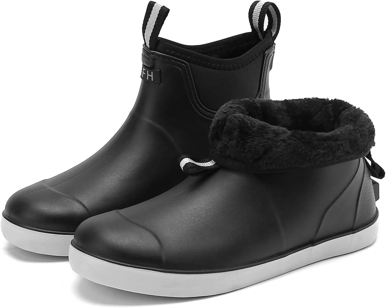 

Мужские ботинки Deck, водонепроницаемые короткие дождевые ботинки для мужчин, противоскользящие, с хорошим сцеплением, наружные резиновые ботинки для рыбалки и работы в саду, высокоэффективная обувь для фермерских работ Ckwlxqy, черный