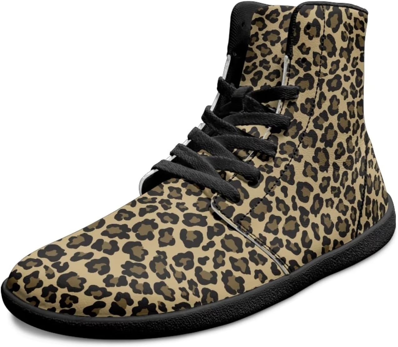 

Высокие кроссовки для мужчин с широким носком, для босой ноги, противоскользящие, для занятий на улице, ходьбы и тренировок, ботинки до щиколотки Xixirimido, Leopard Prints