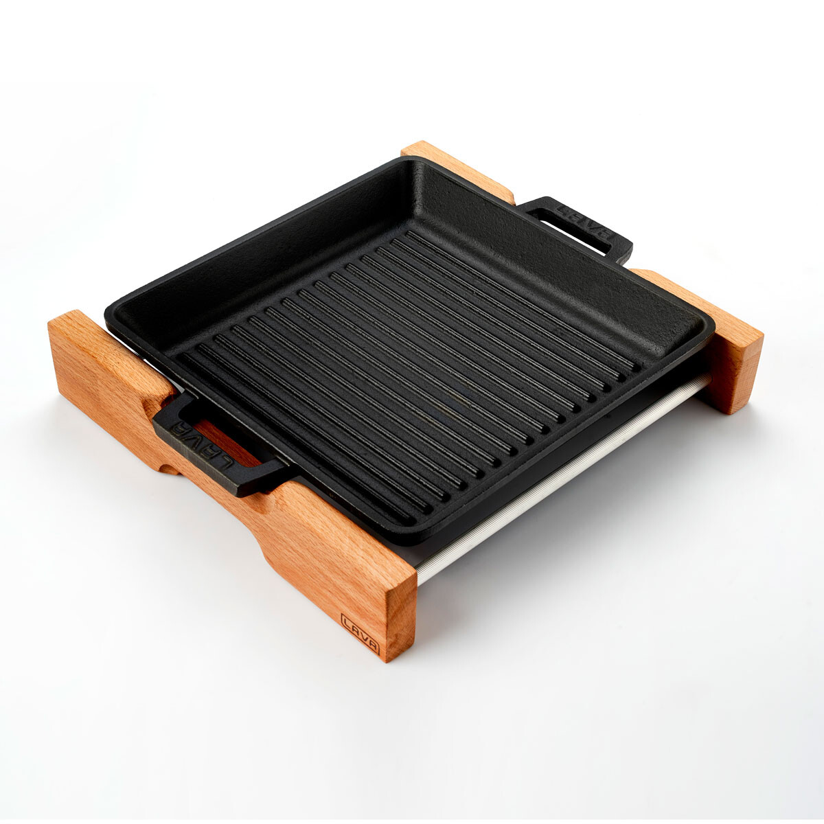 

Сковорода-гриль чугунная с подставкой Lava Cast Iron, черный