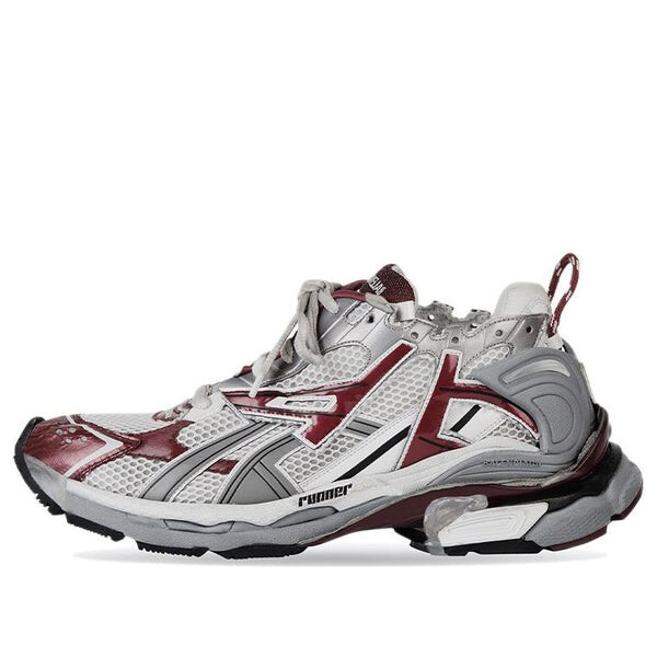 Кроссовки runner sneakers 'grey burgundy mesh and nylon' Balenciaga, белый