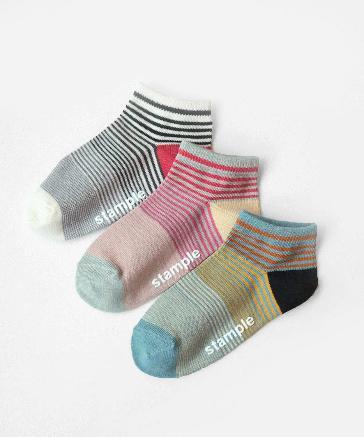 Носки-бордюр Stample Sunset Border Ankle Socks 3 пары, разноцветные