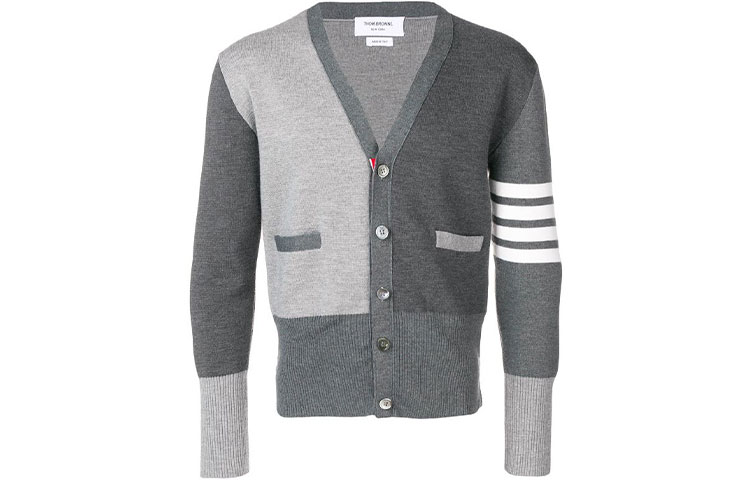 

Кардиган из мериносовой шерсти Fun Mix THOM BROWNE, серый