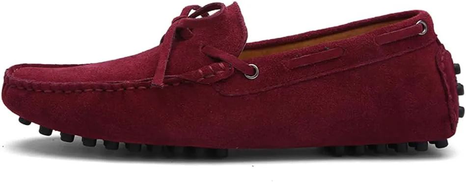 

Мужские модные туфли-лоферы из замши ручной работы, повседневные, мягкие и удобные для вождения и ходьбы, больших размеров Abborora, красный
