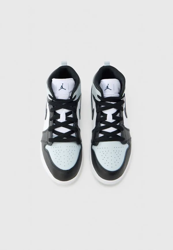 Jordan 1 mid унисекс высокие кроссовки Jordan, Black/Aura/Squadron Blue — фото 4