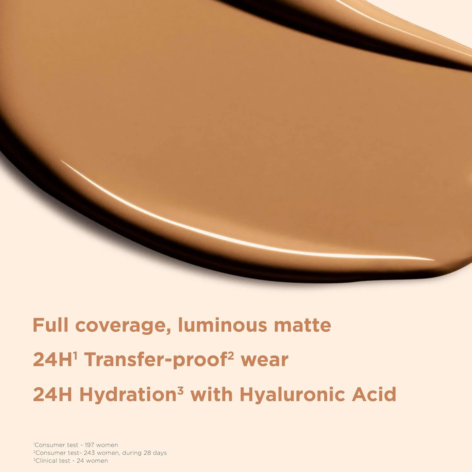 Clarins Skin Illusion Longwear Full Coverage Foundation, матовое сияние, 24 часа стойкости и увлажнения, естественный вид, устойчивость к переносу, поту и размазыванию, с гиалуроновой кислотой, 30 мл, 115C Medium- deep brown with cool undertones — фото 3