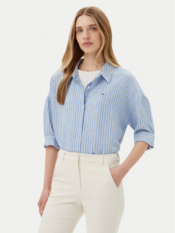 

Свободная рубашка WW0WW46169 Tommy Hilfiger, синий