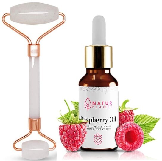 

Роликовый массажер для лица белый с маслом семян малины, набор cocoSpa