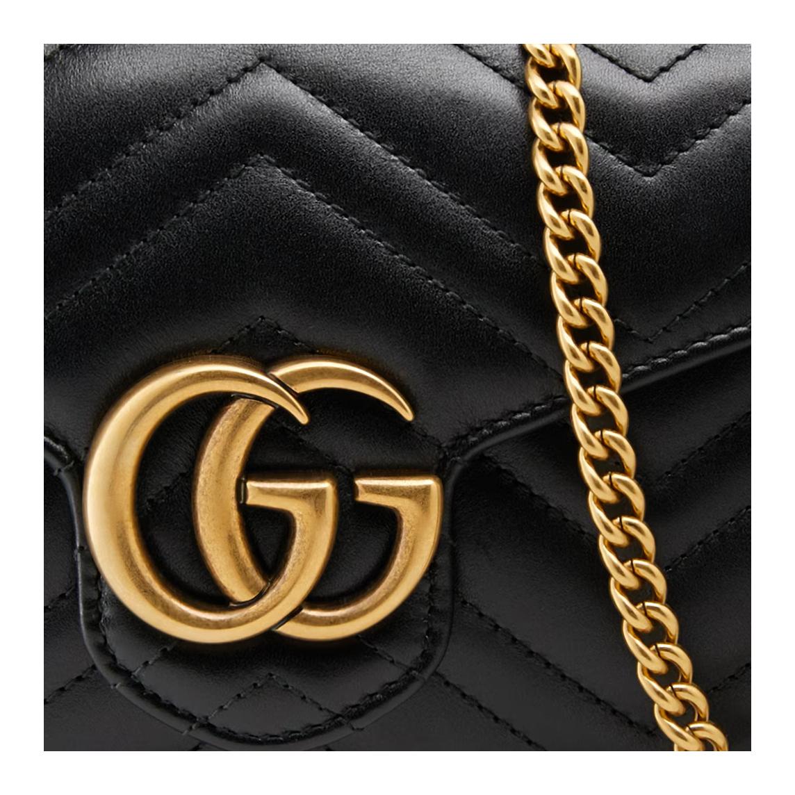 Миниатюрная сумка Gucci GG Marmont через плечо из натуральной кожи — фото 4