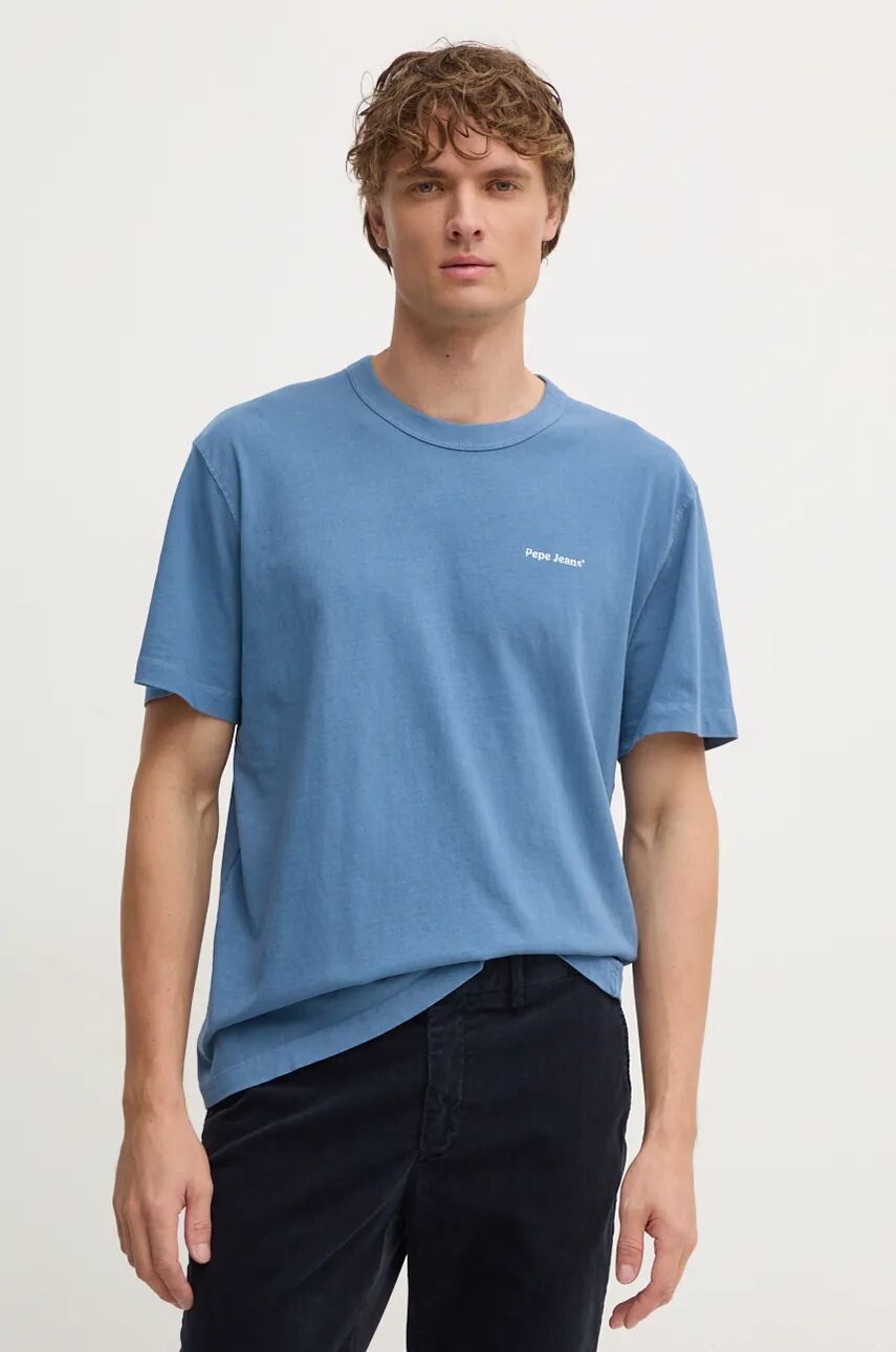 

Хлопковая футболка Pepe Jeans ANDRE, синий