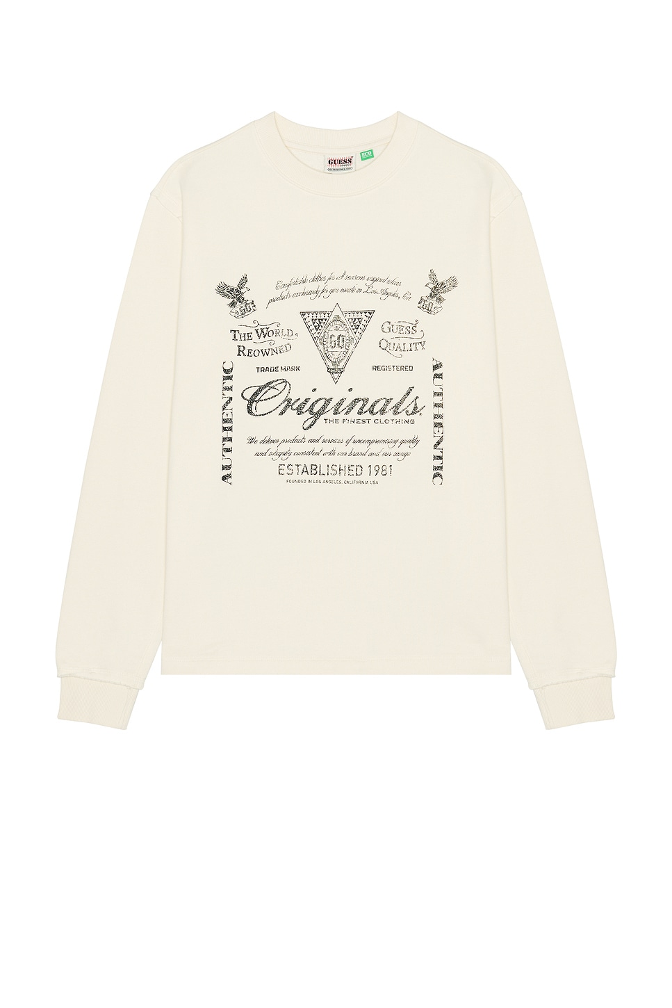 

Легкая толстовка с круглым вырезом Guess Originals, sandy shore