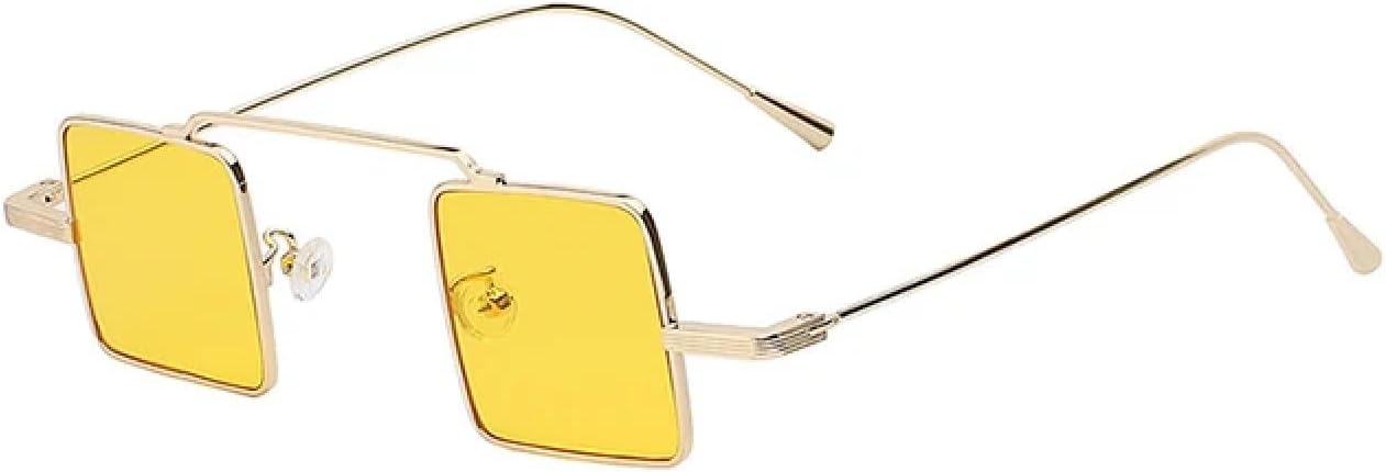 

Стильные маленькие металлические солнцезащитные очки в стиле стимпанк для мужчин и женщин, винтажные солнцезащитные очки в стиле стрит-моды, защита от УФ-излучения UV400 TKKTLLT, Gold Yellow