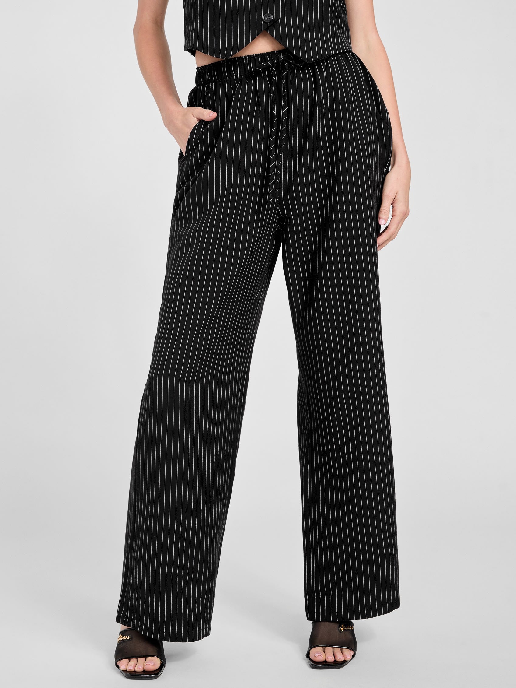

Полосатые брюки Джемма Guess Factory, цвет black stripe