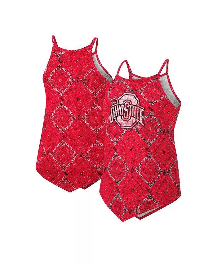 

Женская бандана-майка с потертостями Ohio State Buckeyes из коллаборации с Wrangler Scarlet Colosseum