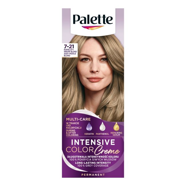 

Краска для волос icc Palette, цвет 7-21 pelenų vidutiniškai šviesi