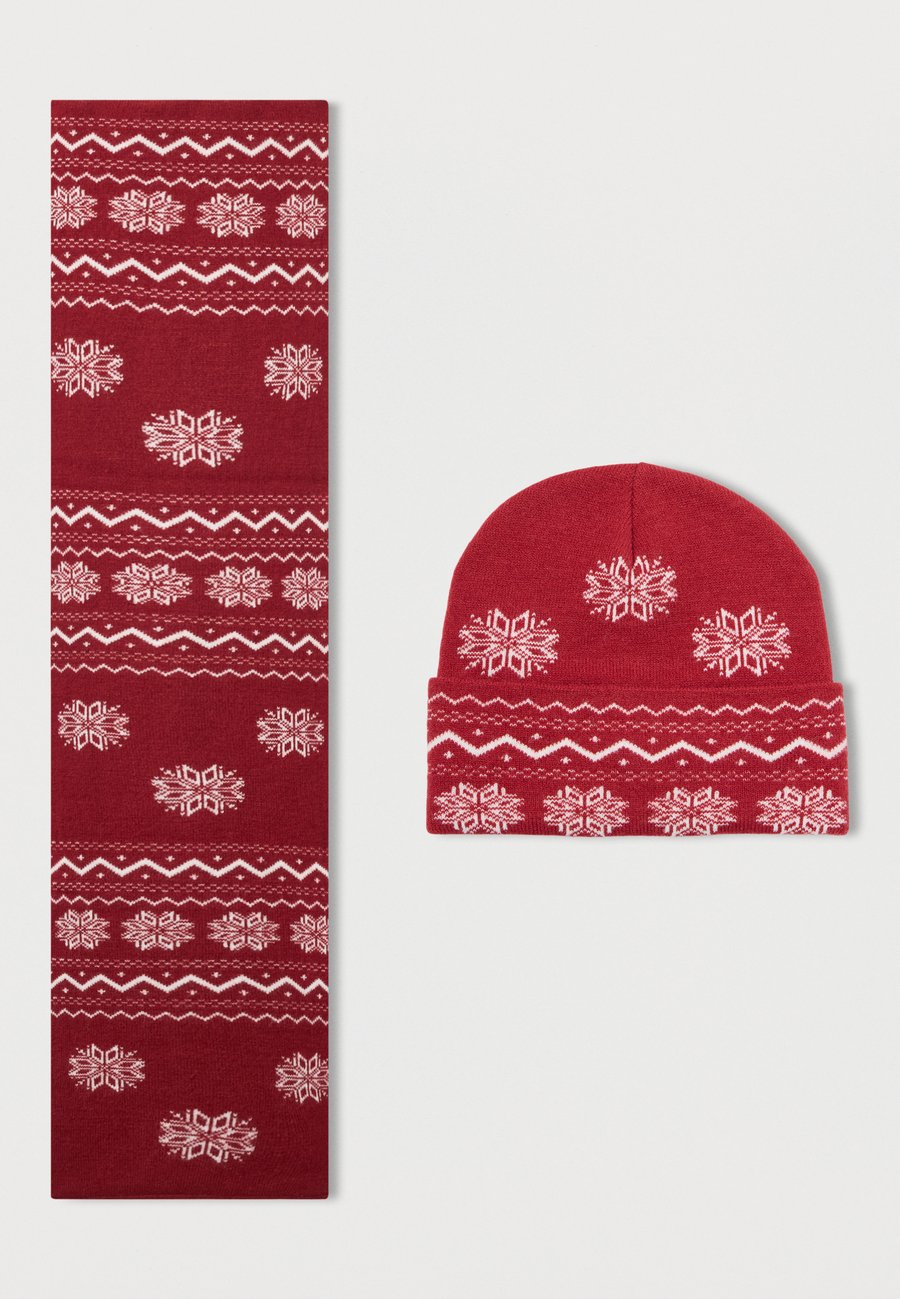 

Шапка Only & Sons ONSXAS BOX SCARF BEANIE UNISEX SET, Pompeian Red/Dark Blue