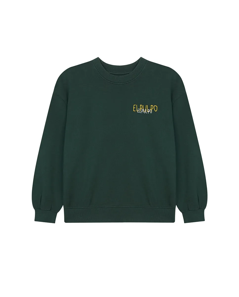 

Детская фантазийная толстовка, круглый вырез El Pulpo, темно-зеленый