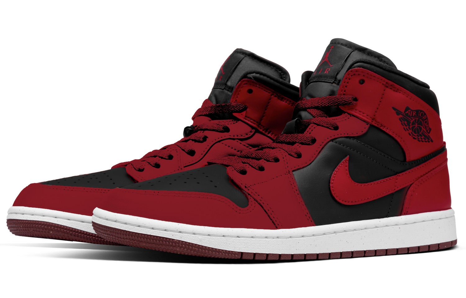 Jordan Кроссовки Air 1 Dark Flame Knight Mid top Vintage Unisex Black Red — фото 3