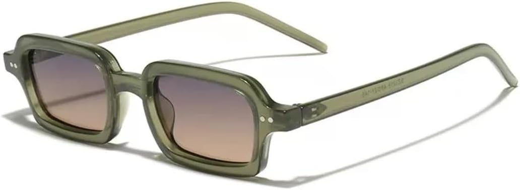 

Ретро маленькие прямоугольные солнцезащитные очки-гелевые очка для женщин с защитой от УФ-излучения UV400, модные заклепки, панк-очки с градиентным переходом цвета для мужчин TVTBBVV, Jelly Green