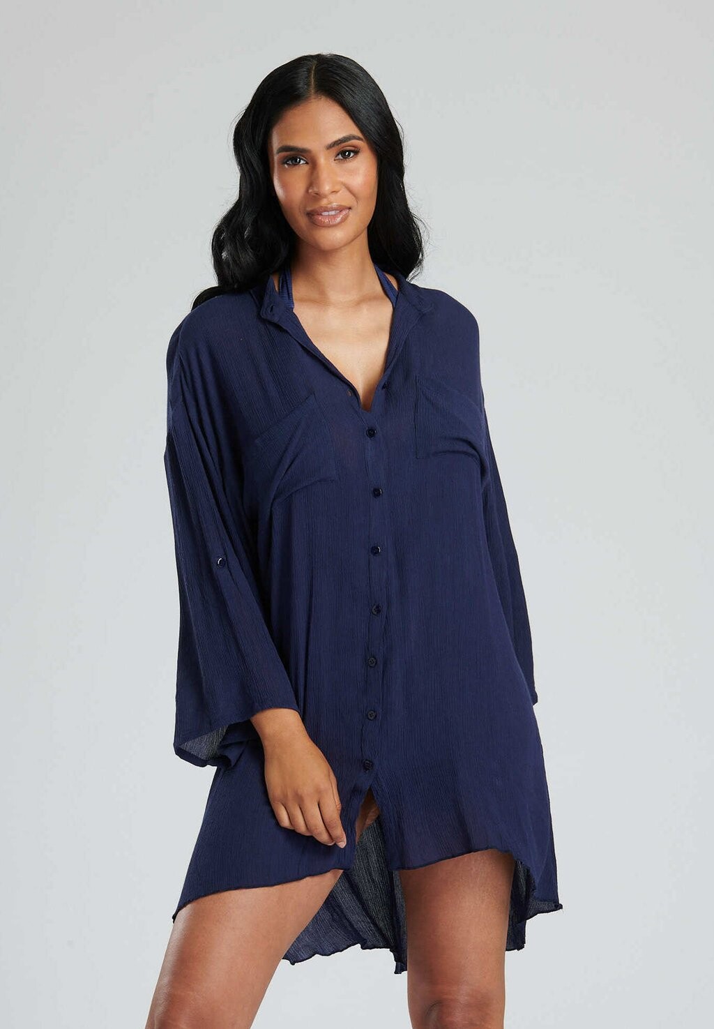 

Пляжный аксессуар CRINKLE NEHRU COLLAR W POCKETS South Beach, цвет navy