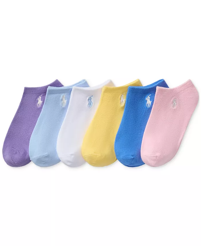 

Классические низкие однотонные носки для девочек Little & Big Girls, набор из 6 пар Polo Ralph Lauren, мультиколор