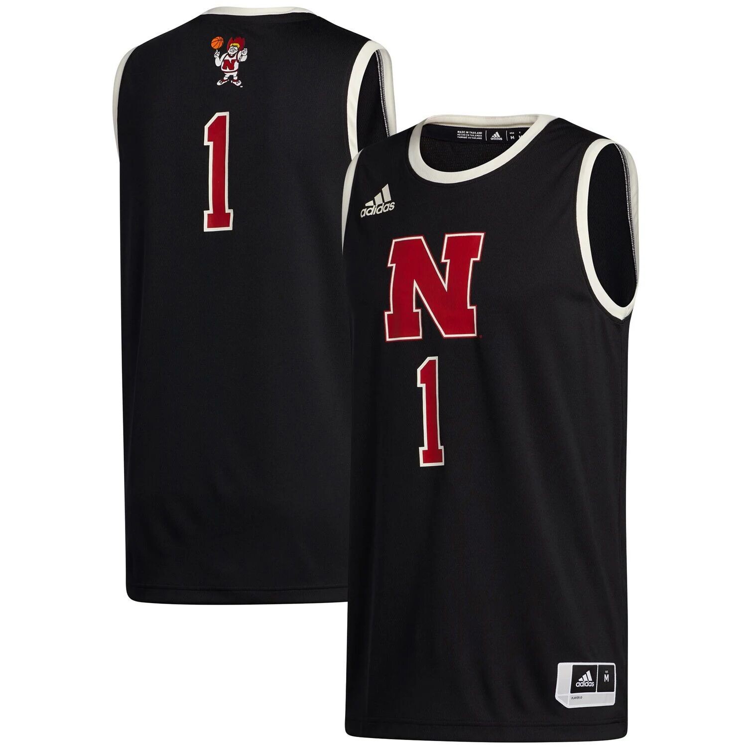 

Мужская черная майка adidas #1 Nebraska Huskers Swingman