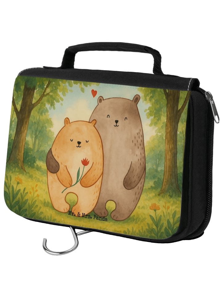 

Mr. & Mrs. Panda Косметичка с изображением медведя, без слогана, белого цвета