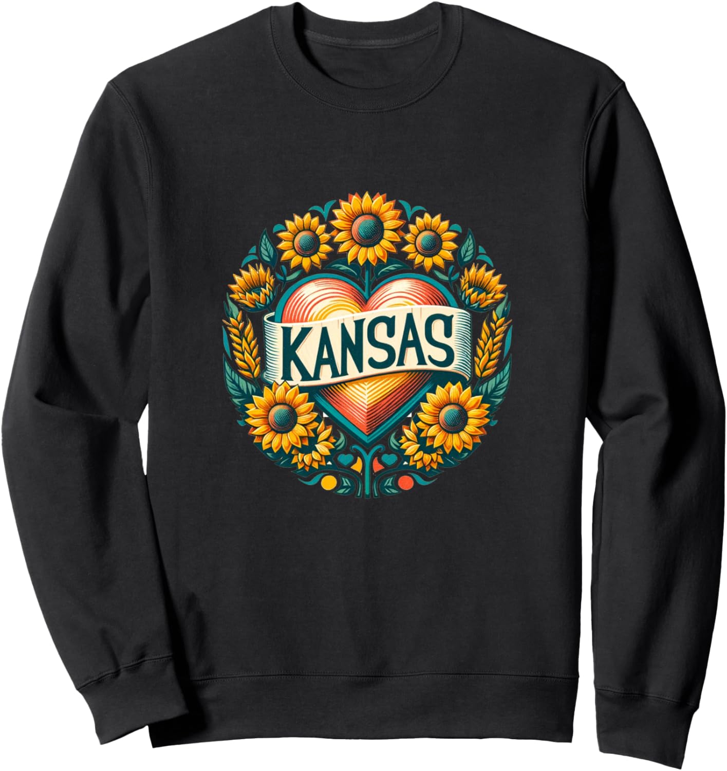 

Толстовка с надписью «Любитель подсолнухов Канзаса» Kansas Lovers Bubb, черный