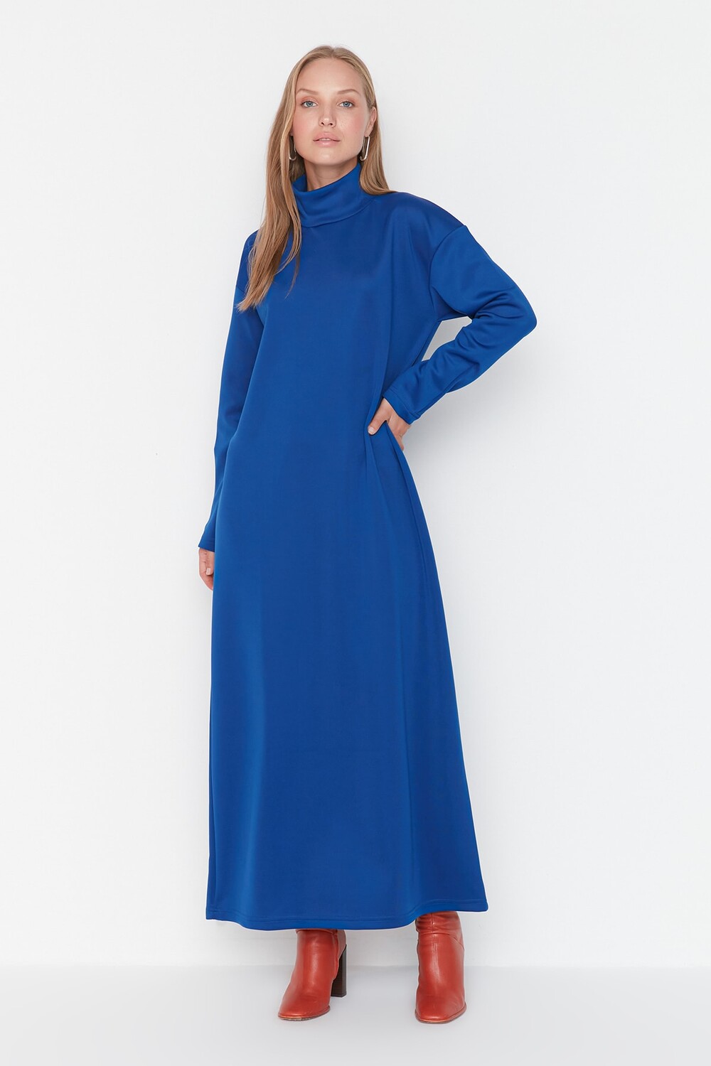 

Платье - Синее - Базовое Trendyol Modest, синий