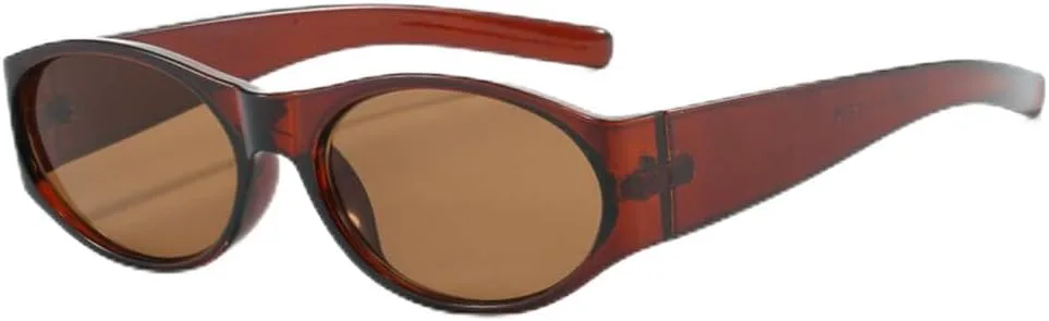 

Модные простые овальные солнцезащитные очки для женщин, универсальные очки для повседневной носки, защитные солнцезащитные очки для женщин MTZJH, Dark Brown