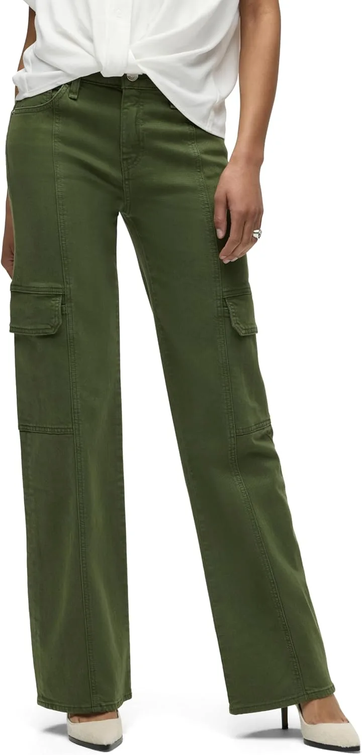 

Hudson Womens Rosie High-Rise Cargo Wide Leg