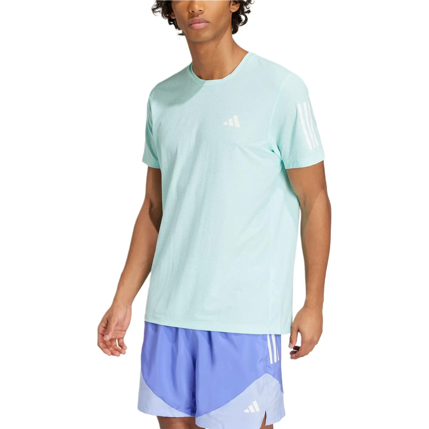 Бесплатная доставка с AdiClub Футболка Own The Run Adidas, Светло-голубой — фото 3