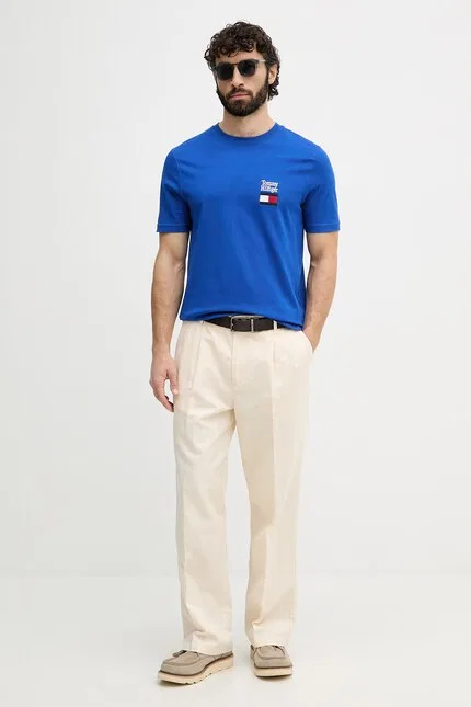 Футболка базовая хлопковая Tommy Hilfiger, синий — фото 2