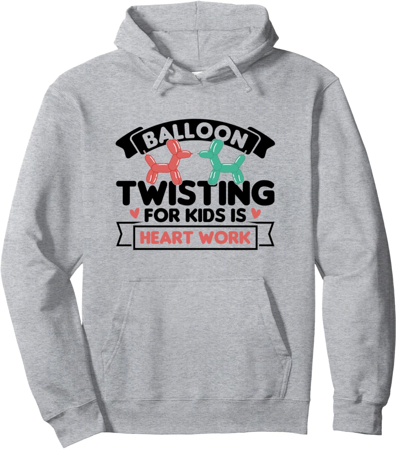 

Худи с изображением фигурки из воздушных шаров, моделирующей фигурки из воздушных шаров и фокусника из воздушных шаров Balloon Balloon Modeling Balloon Artist, серый