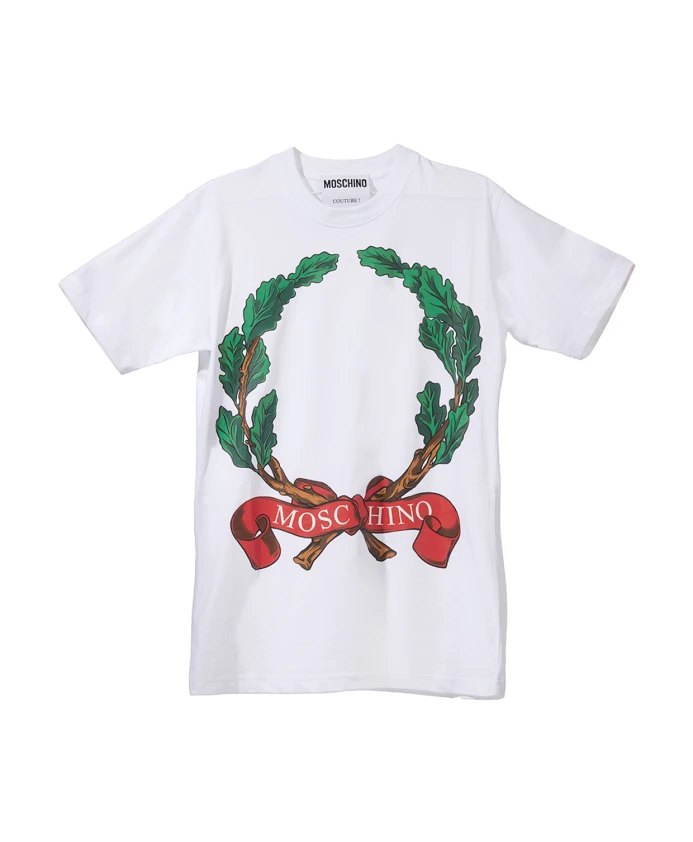 

Футболка из органического хлопка с логотипом. Moschino, белый