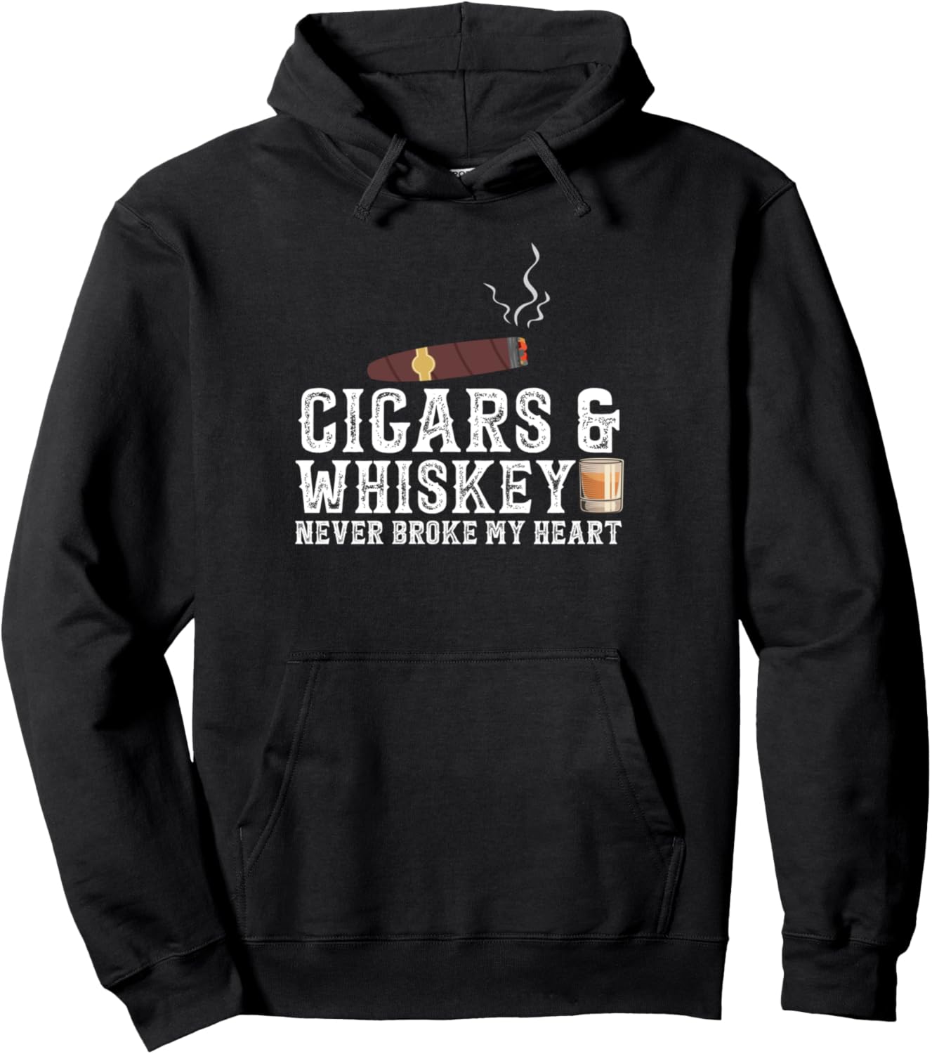 

Толстовка с сигарами и виски никогда не разбивала мне сердце Whiskey Drinking & Smoking Gifts, черный