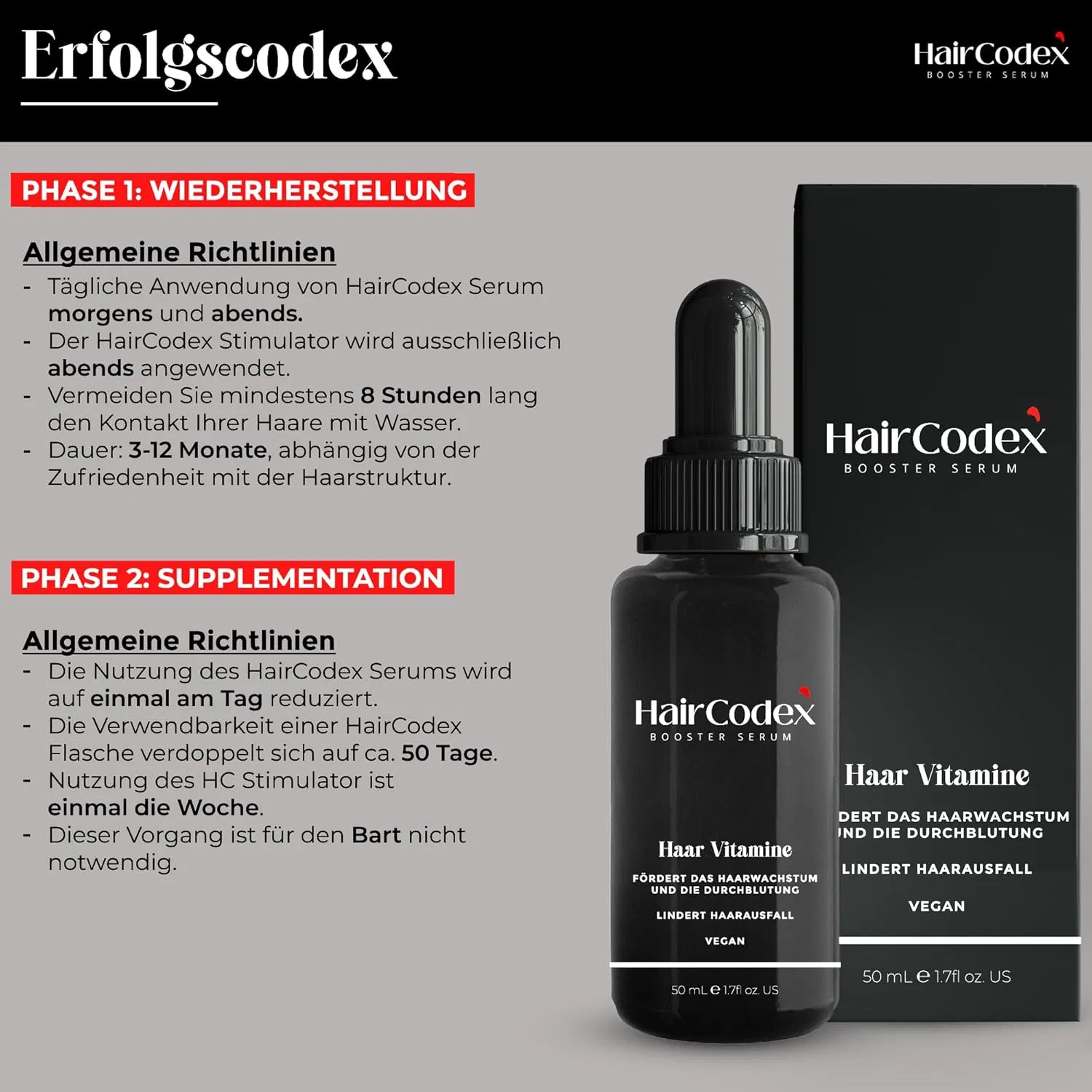 Сыворотка-бустер для роста волос с биотином и кератином Haircodex — фото 3
