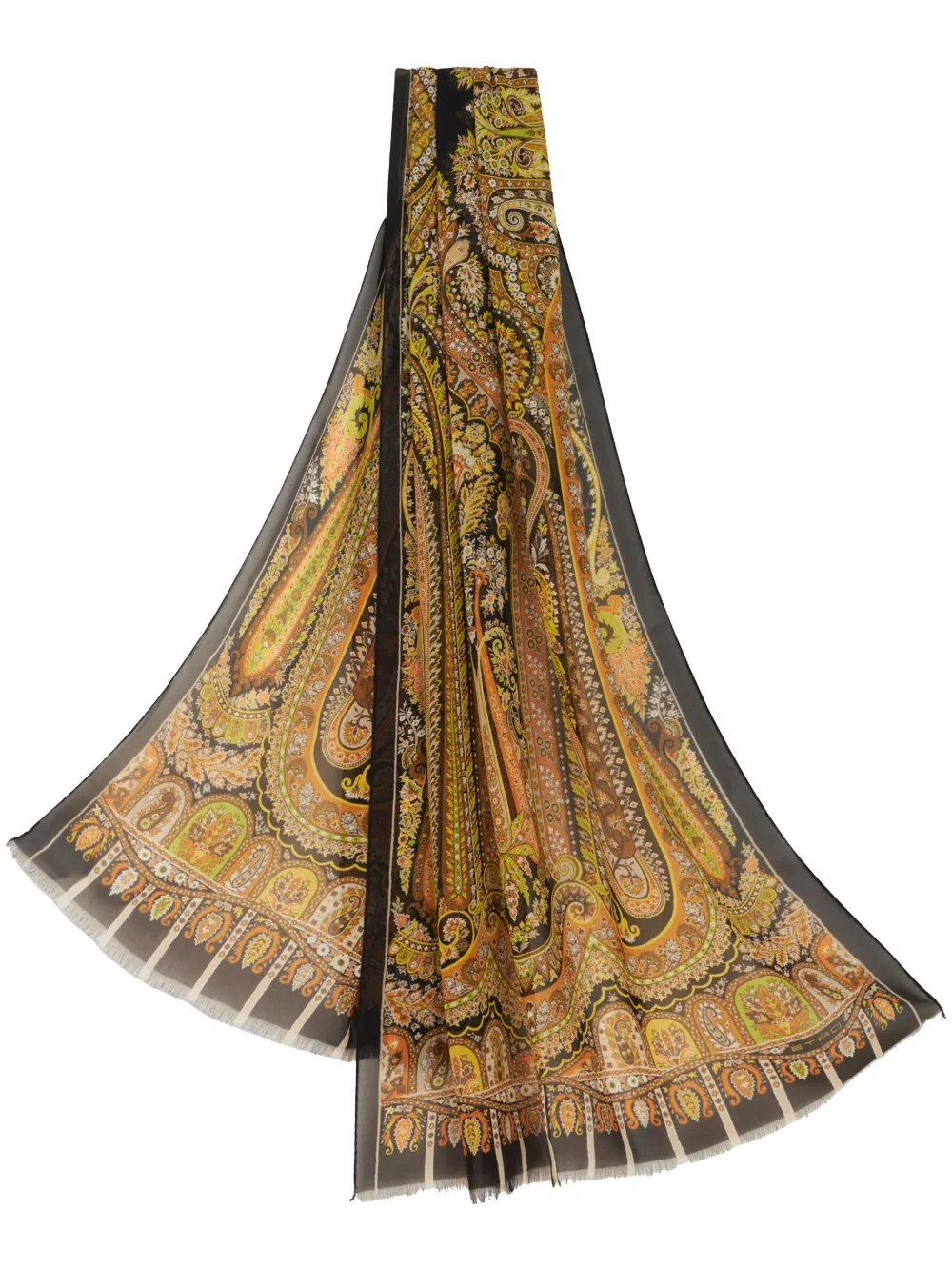 

Шелковый платок с принтом пейсли ETRO, желтый