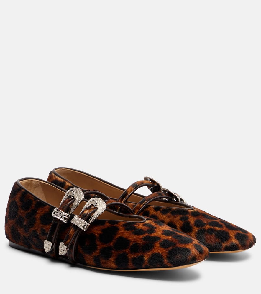 Балетки Mary Jane из замши Claudia Le Monde Béryl, Leopard