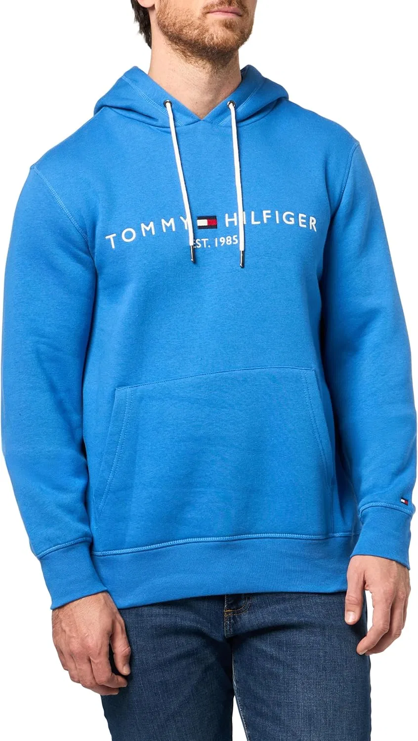 Худи флисовое Tommy Hilfiger с вышитым логотипом, цвет Blue Orbit — фото 3