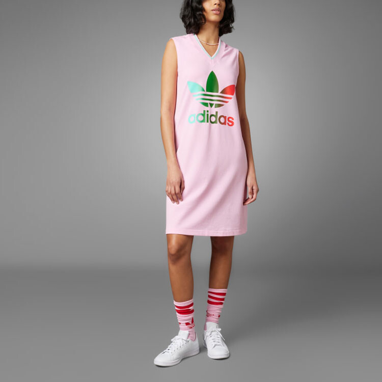 Платье без рукавов 70-х годов женское розовое Adidas Originals — фото 3